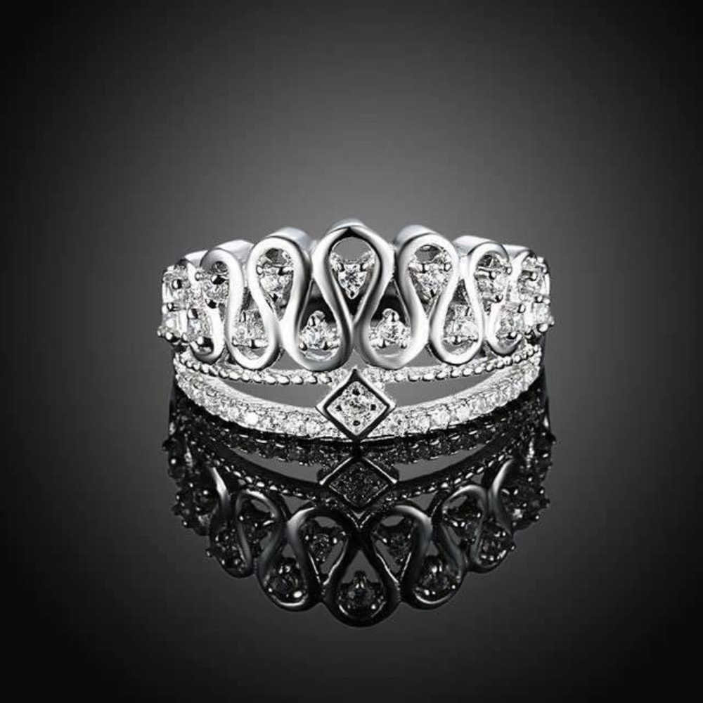 Victorian Princess Tiara Ring 925 Sterling Silver